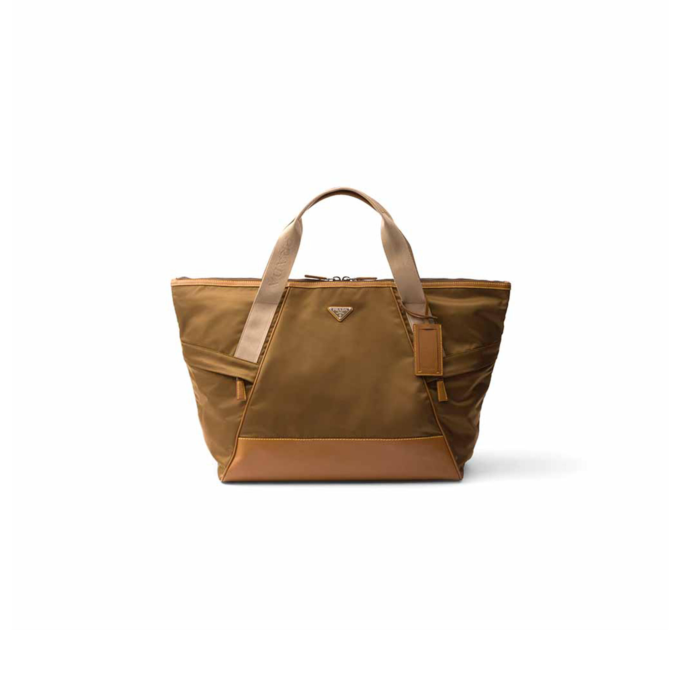 Pra*a re-nylon and leather duffel bag 2vc040 (44.5*40*24cm)